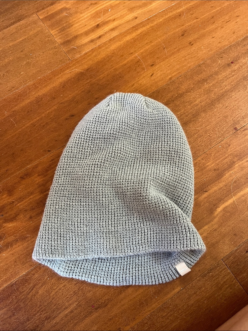 Kids Knit Beanie Hat - Light blue/ Gray